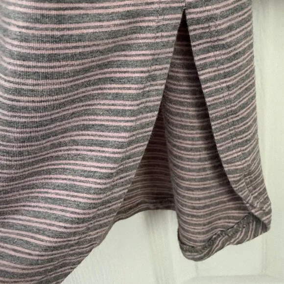 J. Jill Striped Luxe Supima Tunic Top Gray Pink M Soft - Picture 3 of 6